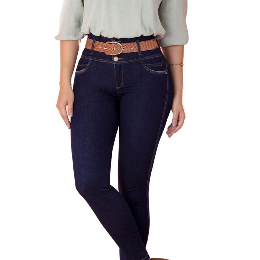 JEANS MUJER T&T JEANS AZUL OSCURO TRUFA PUSH UP COLOMBIANOS - 5