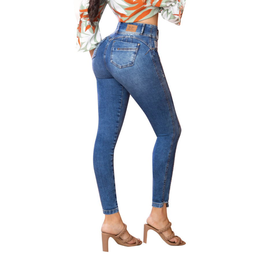 JEANS MUJER TYT JEANS AZUL CLARO ROSARIO TOBILLERO PUSH UP JEAN LEVANTACOLA COLOMBIANOS - 2