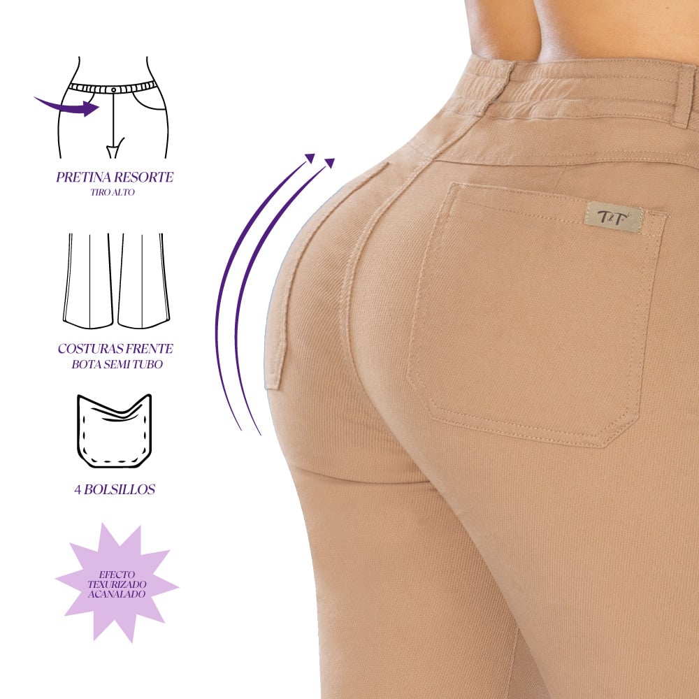 PANTALÓN MUJER T&T JEANS JEREZ JERÉZ EN DRIL SEMI LICRADO AREQUIPE - 3