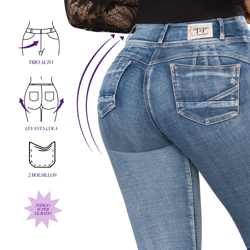 JEAN VIOLETA AZUL CLARO FROSTER: ESTILO Y COMODIDAD - 3