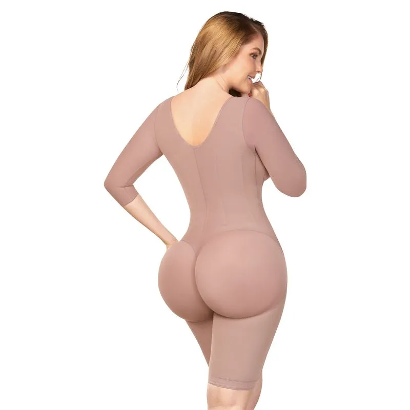 FAJA COLOMBIANA FULL BODY A LA RODILLA POSTOPERATORIO MANGAS RELOJ DE ARENA MUJER 5178 ANN CHERY - 2