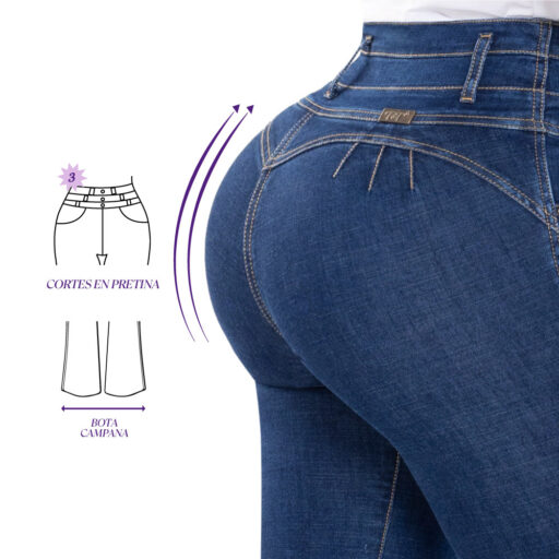 JEAN CAMPANA MADRIGAL AZUL MEDIO – ESTILO RETRO CON FUERZA Y ELEGANCIA - 2