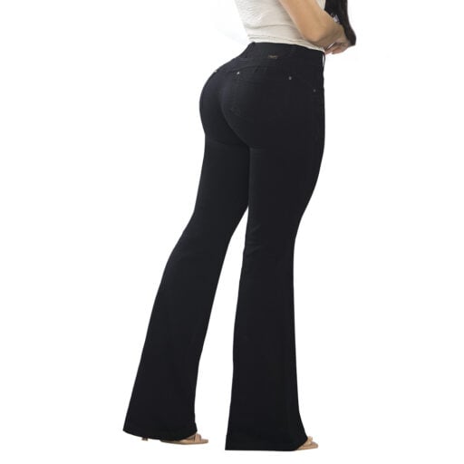 JEAN CAMPANA TIRO ALTO NEGRO FERNANDA – SILUETA ELEGANTE Y ESTILIZADA - 1