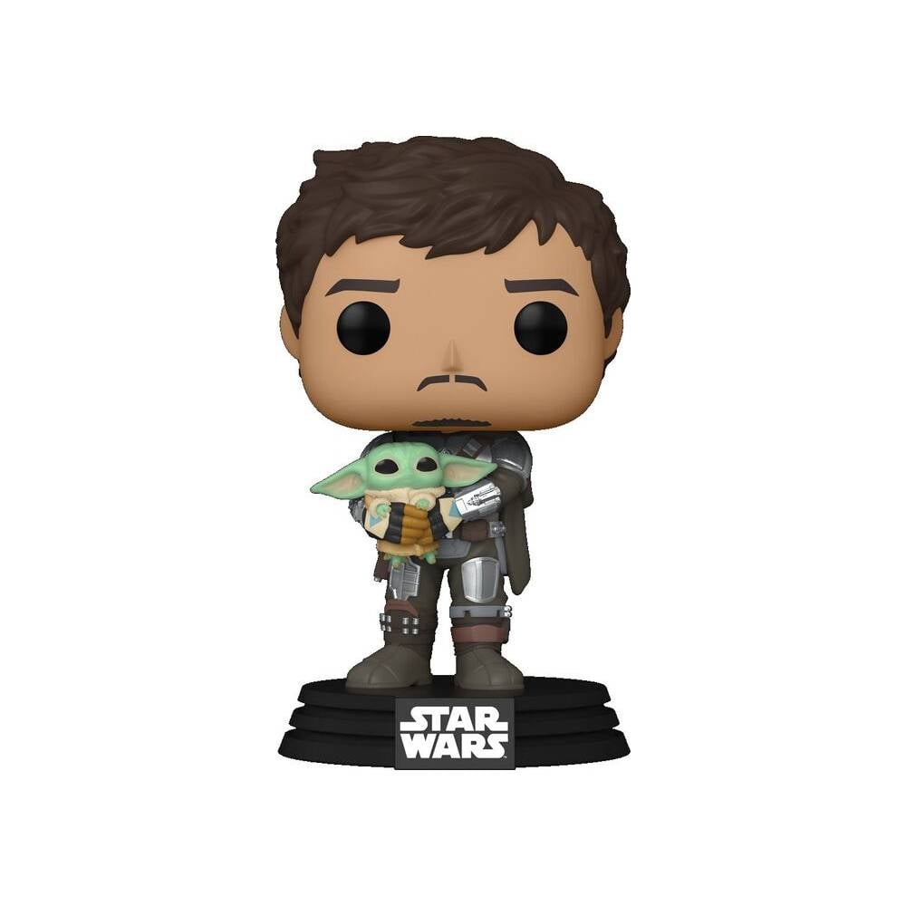 FUNKO POP STAR WARS THE MANDALORIAN SIN CASCO CON GROGU - 1