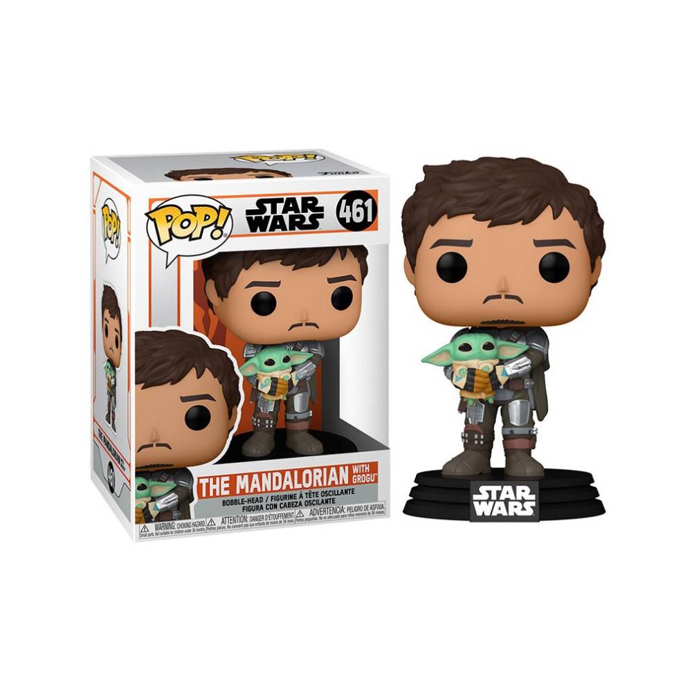 FUNKO POP STAR WARS THE MANDALORIAN SIN CASCO CON GROGU - 2