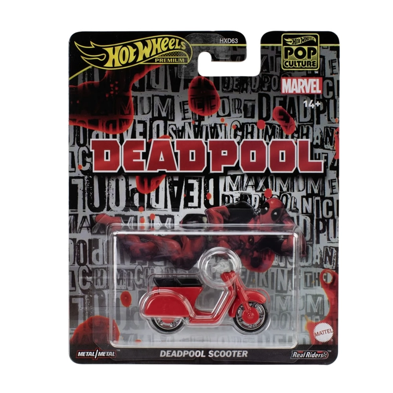 HOT WHEELS POP CULTURE METAL DEADPOOL SCOOTER - 1