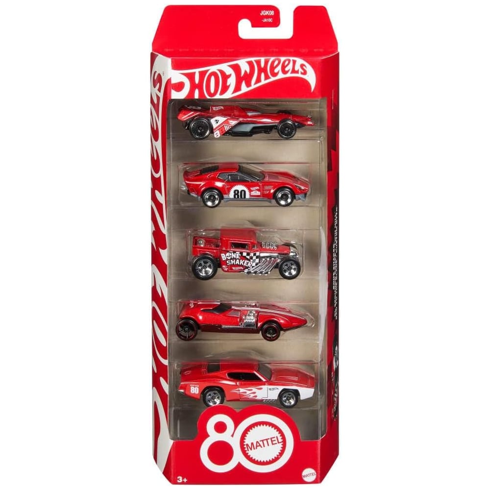 HOT WHEELS PACK 5 80 ANIVERSARIO MATTEL - 1