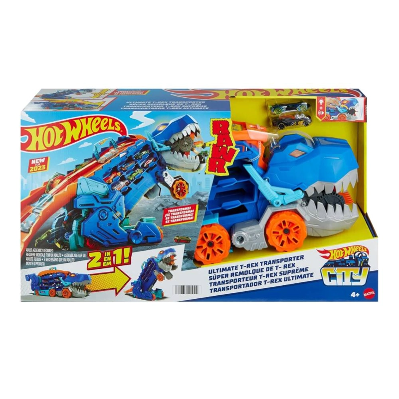 HOT WHEELS PISTA REMOLQUE DINOSAURIO T-REX - 1