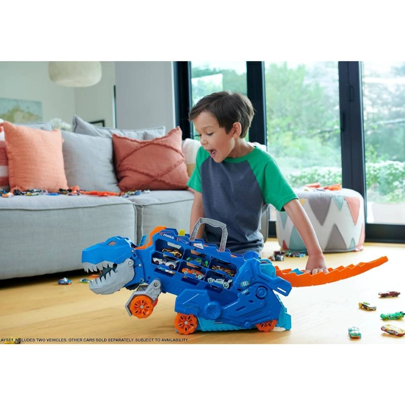 HOT WHEELS PISTA REMOLQUE DINOSAURIO T-REX - 2