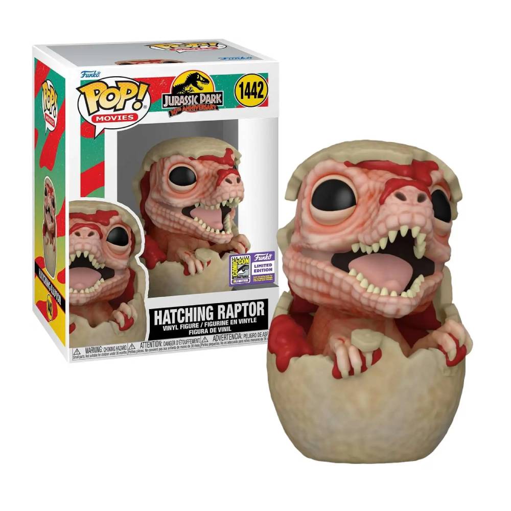 FUNKO -FUNKO POP JURASSIC WORLD HUEVO DE DINOSAURIO VELOCIRAPTOR EDICION LIMITADA EMPAQUE DAÑADO - 1