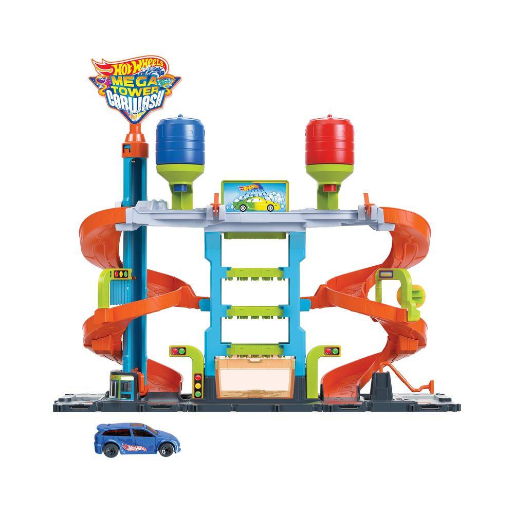 HOT WHEELS CITY MEGA CAR WASH LAVADO DE AUTOS CON CAMBIO DE COLOR - 2