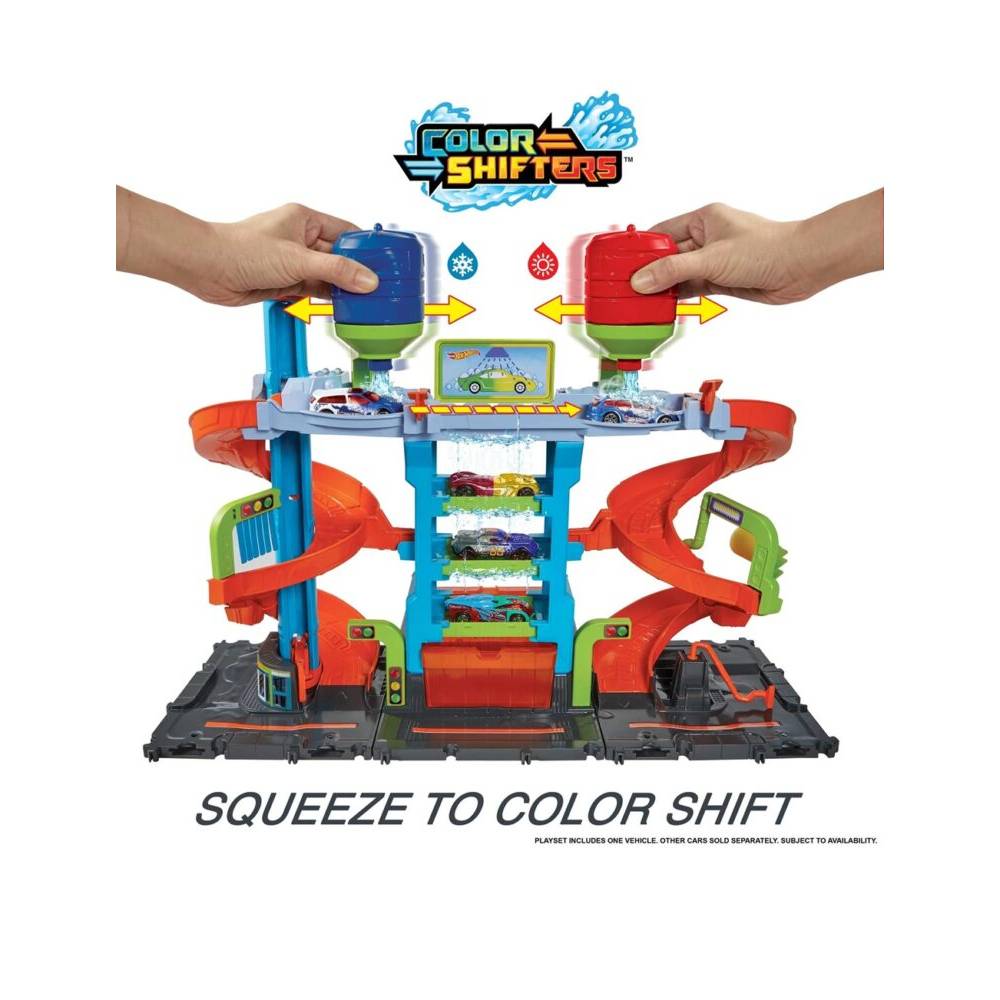 HOT WHEELS CITY MEGA CAR WASH LAVADO DE AUTOS CON CAMBIO DE COLOR - 3