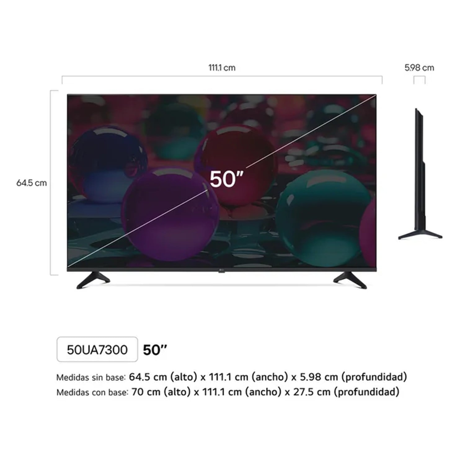 TELEVISOR SAMRT TV LG 4K ULTRA HD 50' 50UA7300PSB + CONTROL MAGIC 2025 - 2