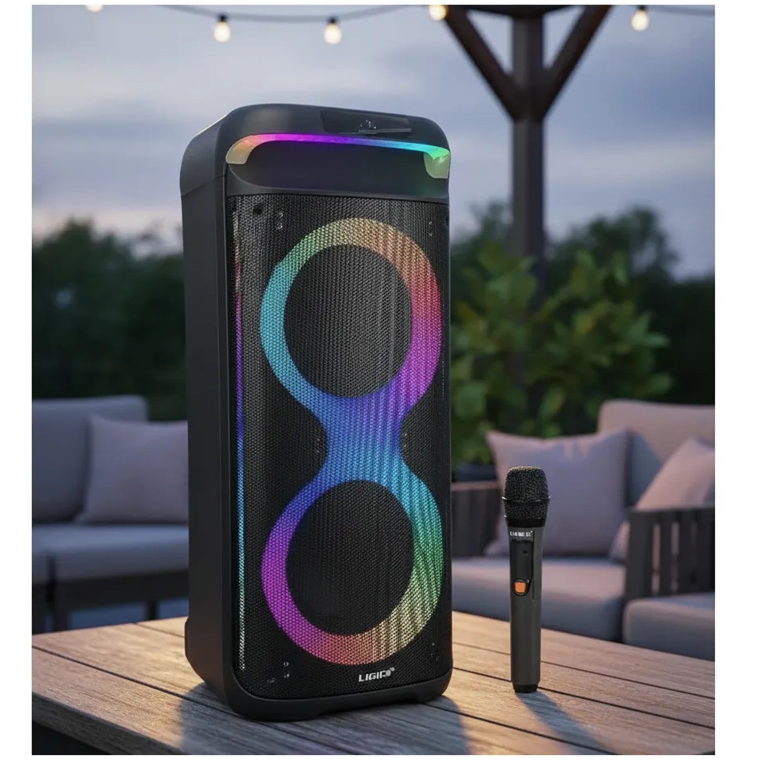 TORRE DE SONIDO LIDIMI LD-S919AC 80W RMS + MICRÓFONO KARAOKE - 4