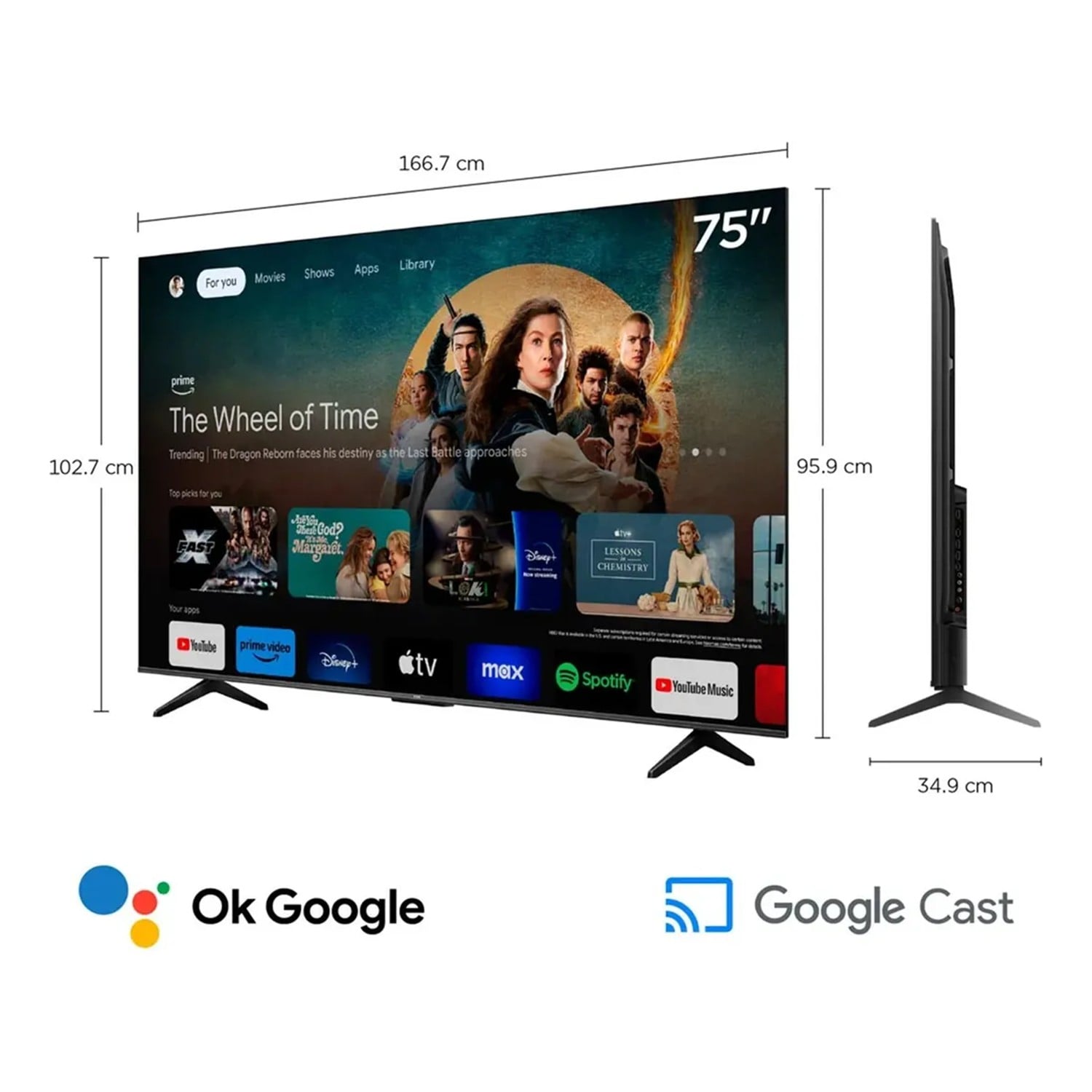TELEVISOR TCL QLED 75 75T6C UHD 4K SMART TV + ANTENA DIGITAL - 2