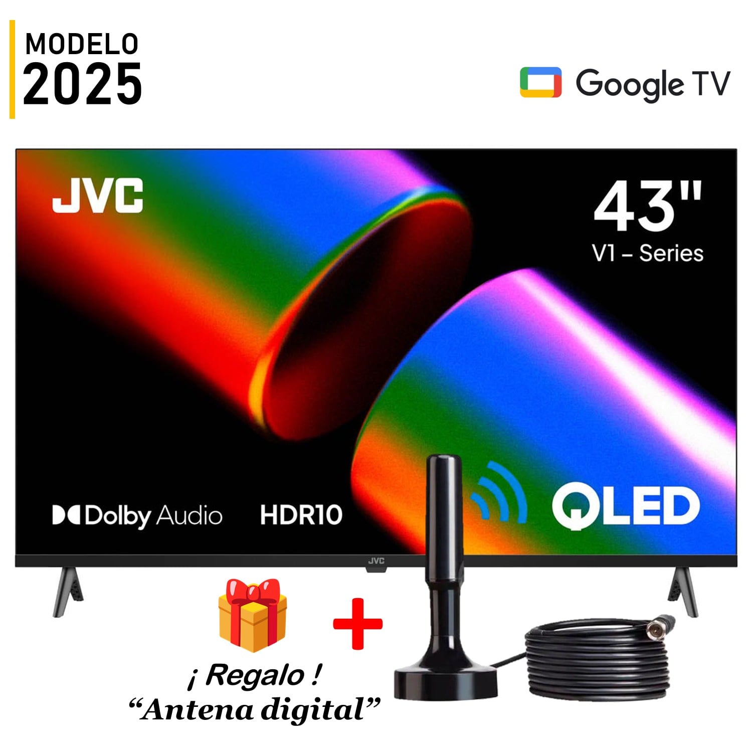 TELEVISOR JVC 43 QLED GOOGLE TV SMART TV