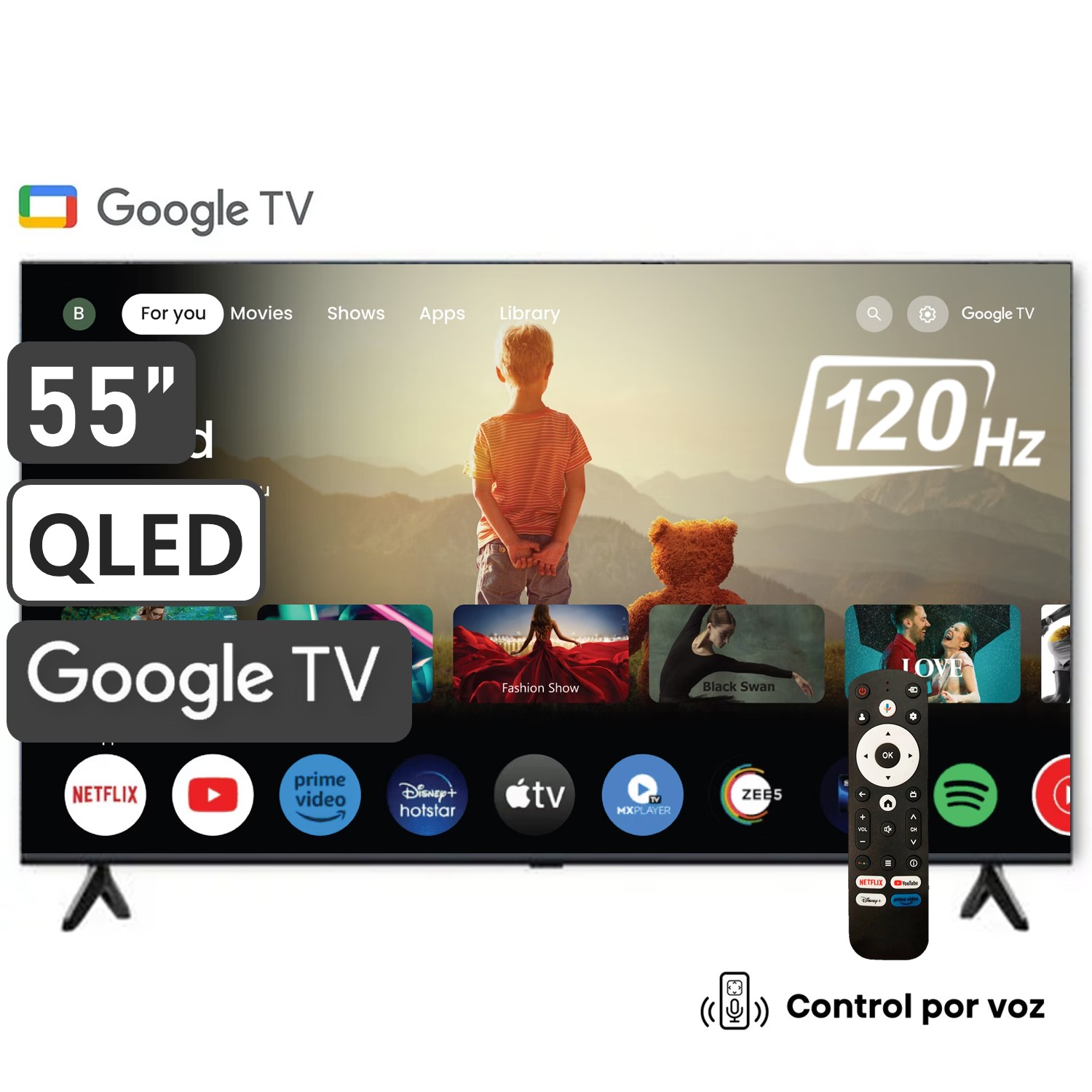 TELEVISOR BLACKLINE 55 QLED 4K SMART TV 120HZ BL55-T6210QD