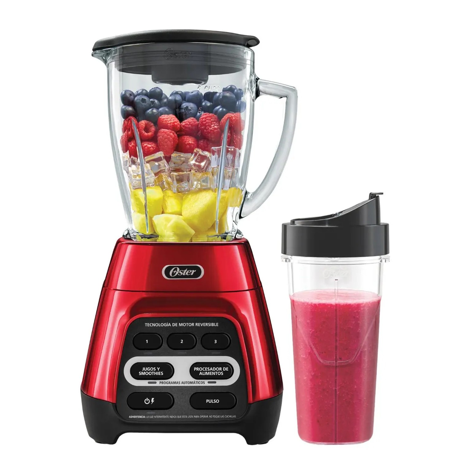 LICUADORA OSTER CON MOTOR REVERSIBLE 1.5L ROJO + BLENDER BLSTPYG1310RBG-053 - 1