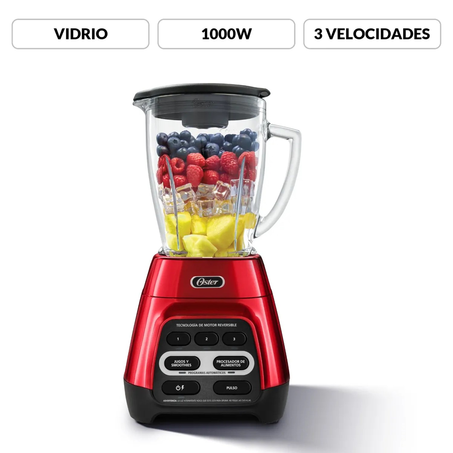 LICUADORA OSTER CON MOTOR REVERSIBLE 1.5L ROJO + BLENDER BLSTPYG1310RBG-053 - 3