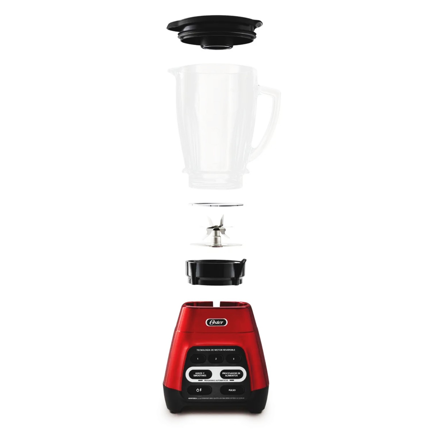 LICUADORA OSTER CON MOTOR REVERSIBLE 1.5L ROJO + BLENDER BLSTPYG1310RBG-053 - 6