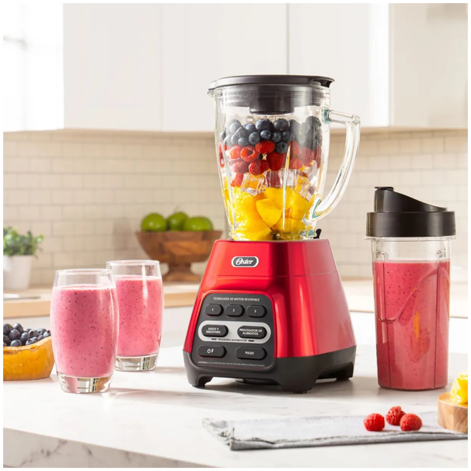 LICUADORA OSTER CON MOTOR REVERSIBLE 1.5L ROJO + BLENDER BLSTPYG1310RBG-053 - 7