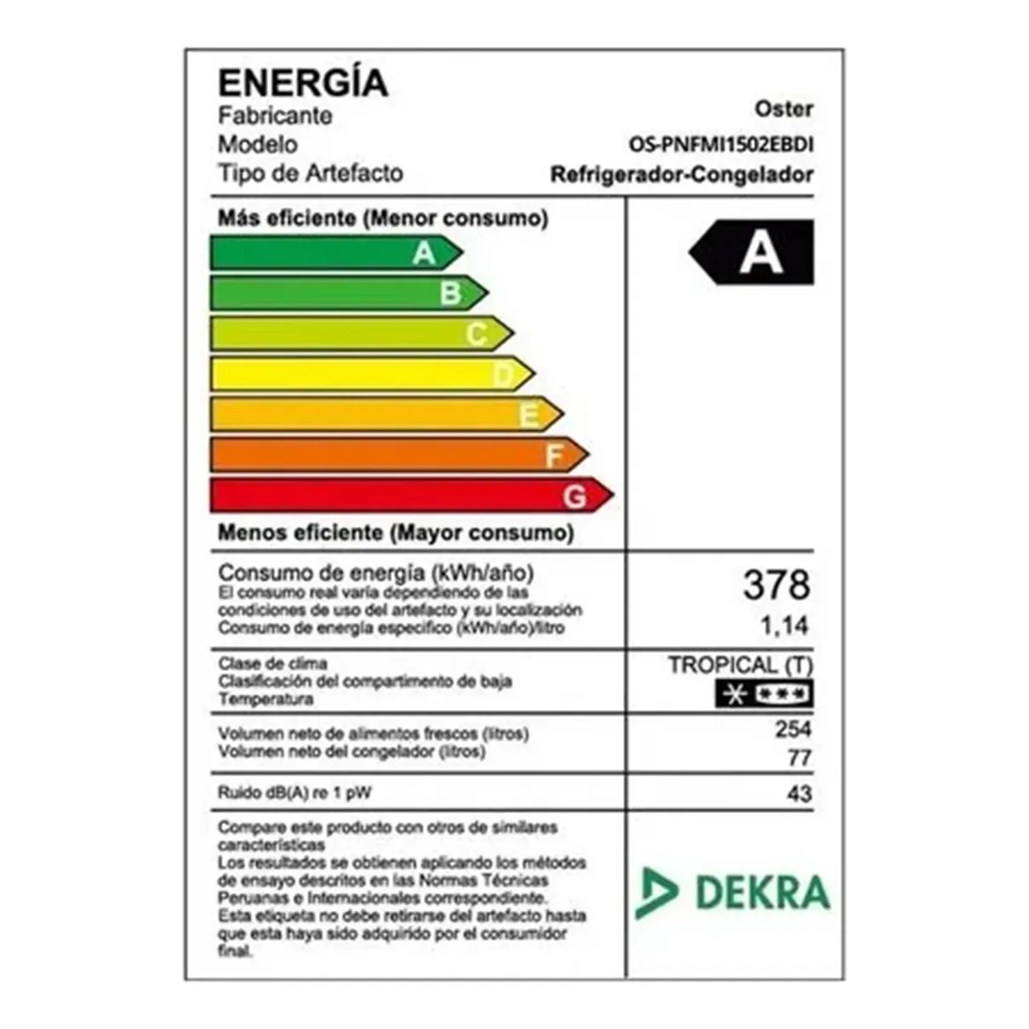 REFRIGERADORA OSTER 409L TOP FREEZER NO FROST OS-PNFMI1502EBDI NEGRO - 7
