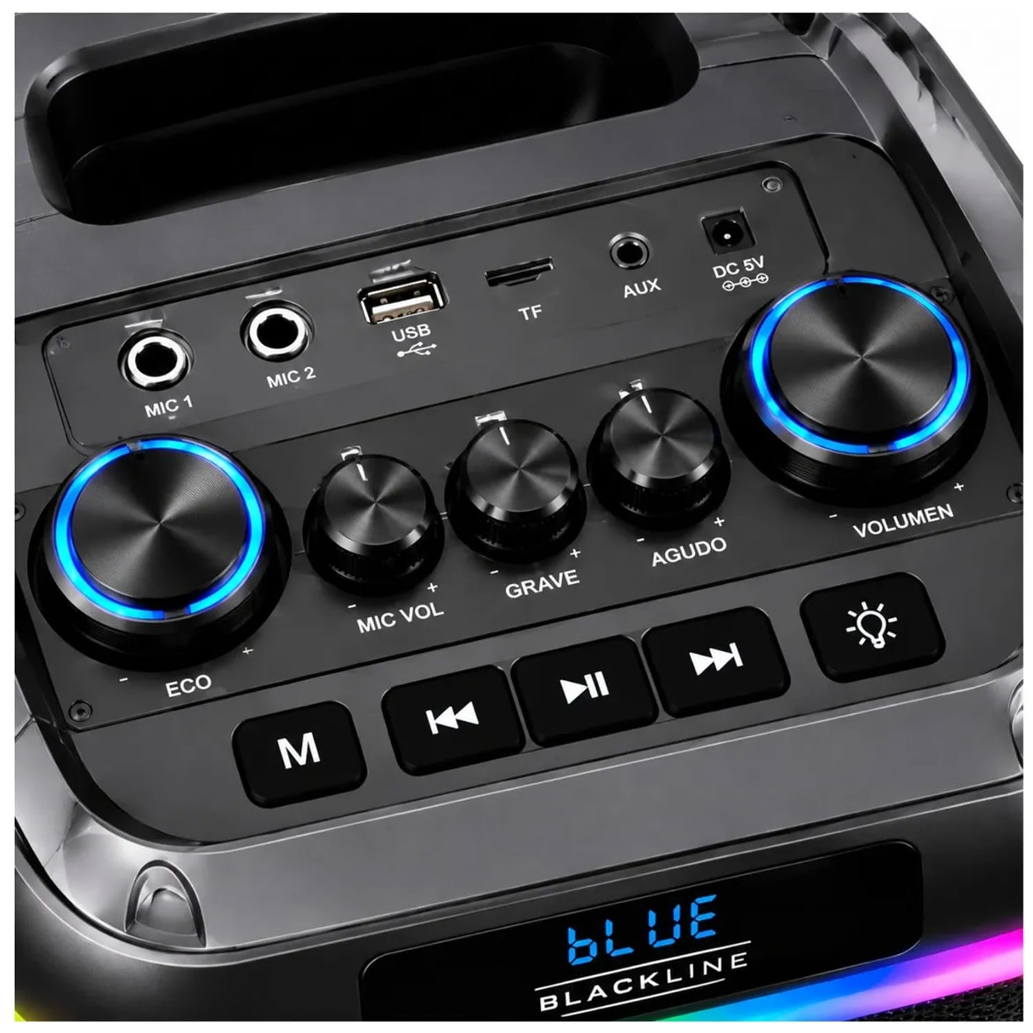 PARLANTE BLACKLINE 2X8 BT FM USB S. ESPACIAL DSP TWS PARTY BOOM - 4