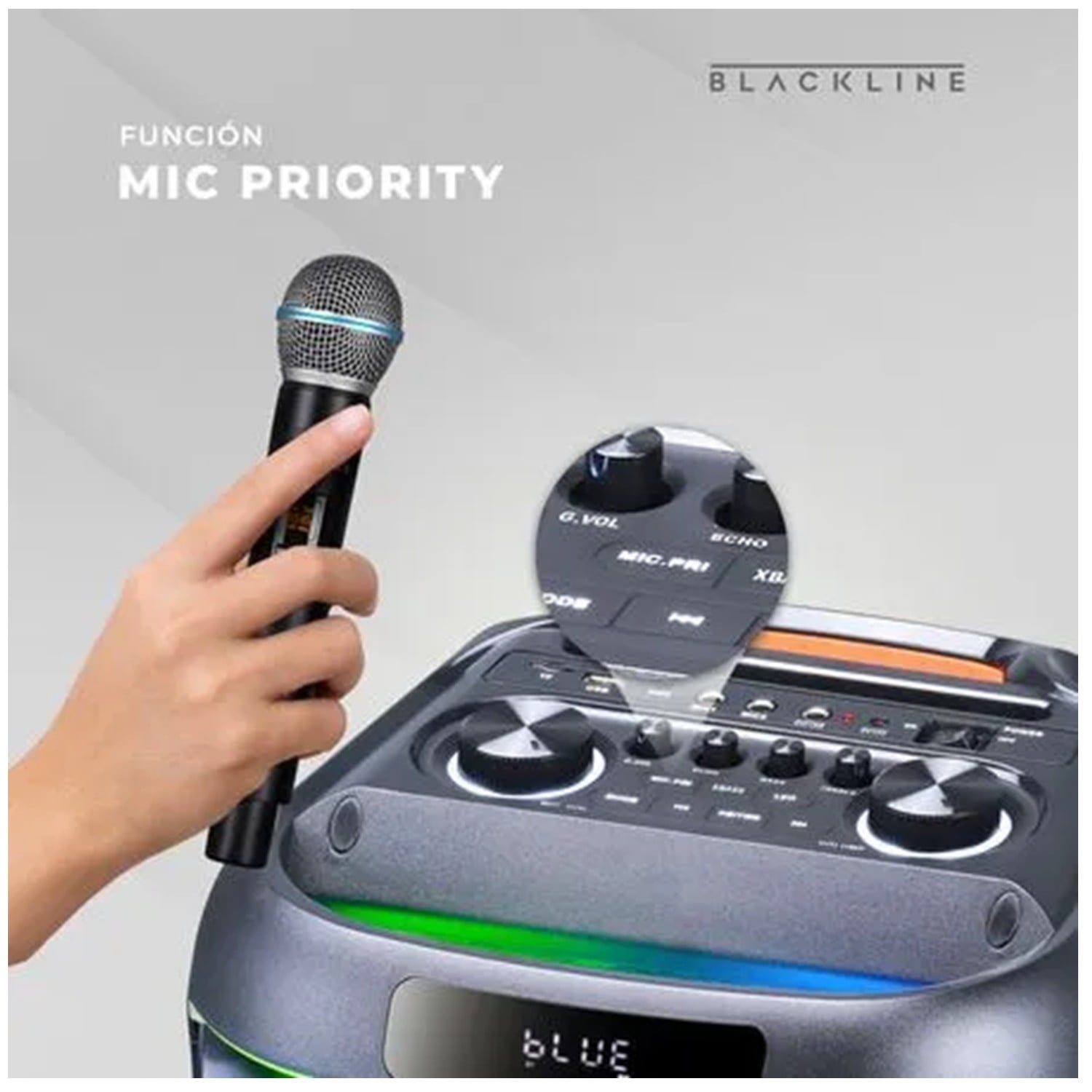 PARLANTE BLACKLINE 2X8 BT FM USB S. ESPACIAL DSP TWS PARTY BOOM - 5