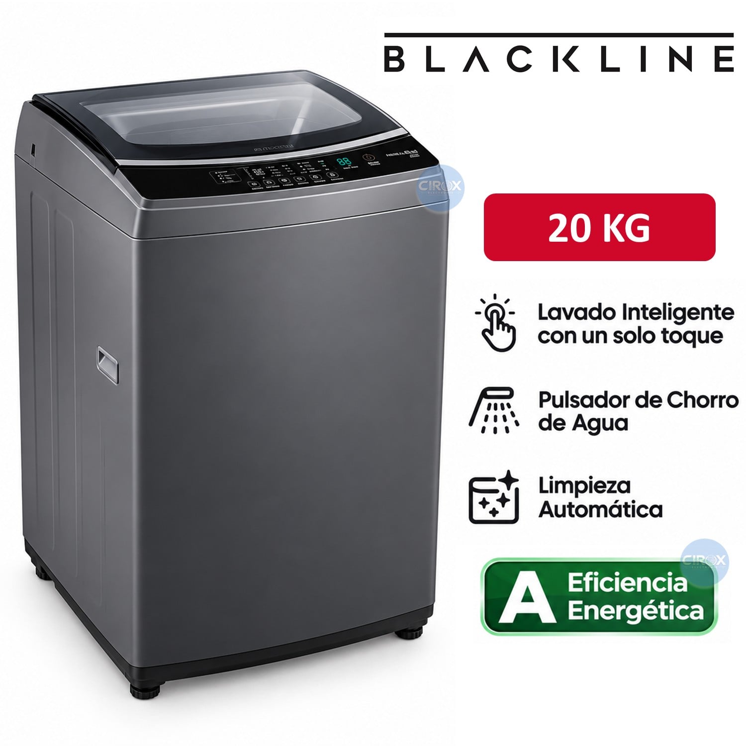 LAVADORA BLACKLINE 20 KG CARGA SUPERIOR GRIS OSCURO SPBL20TL - 1
