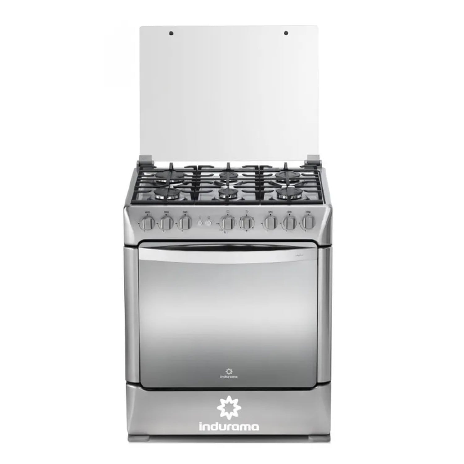 COCINA A GAS INDURAMA GALICIA ZAFIRO CROMA 6 QUEMADORES - 2