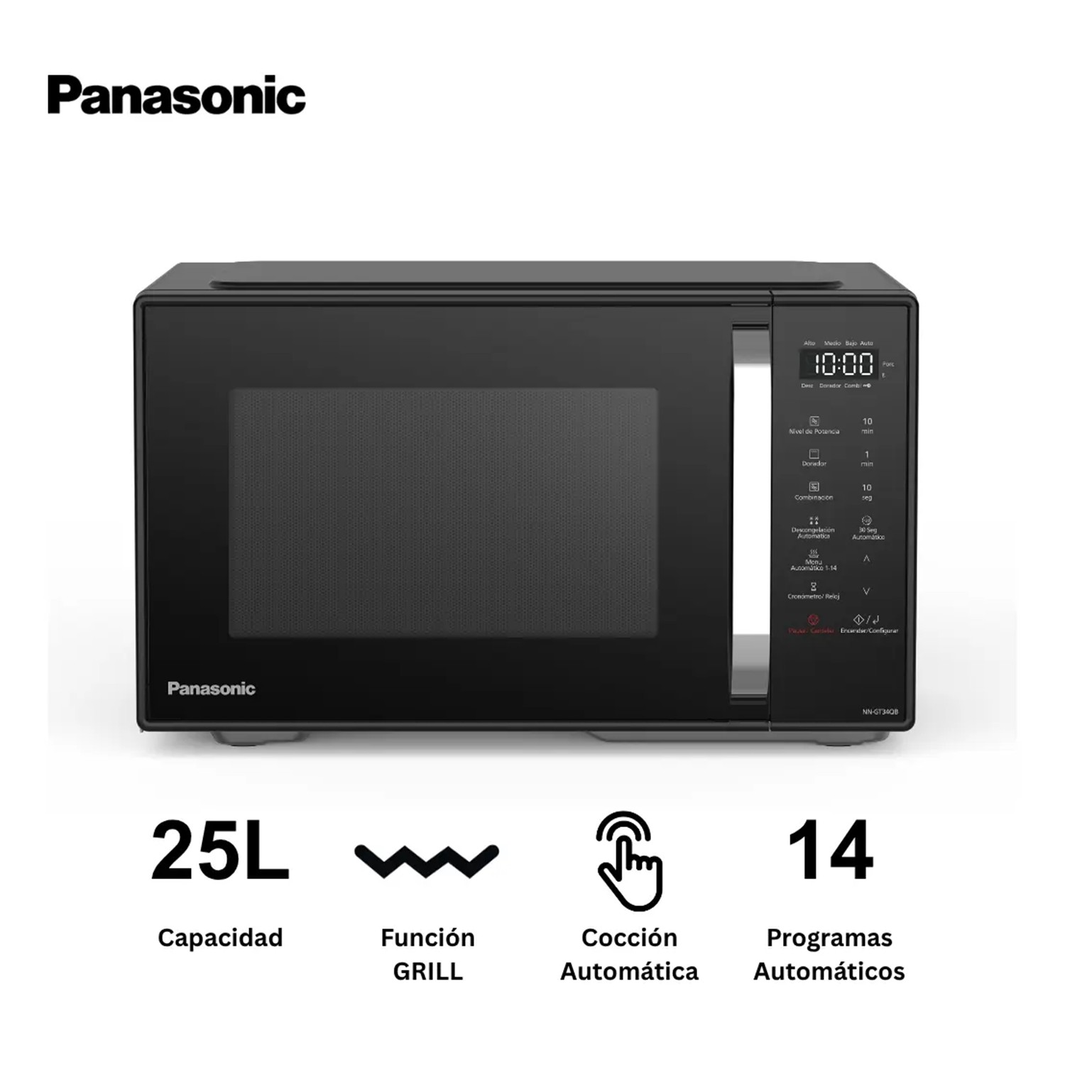 HORNO MICROONDAS PANASONIC 25L GRILL/DORADOR NN-GT34QBRPK - 3