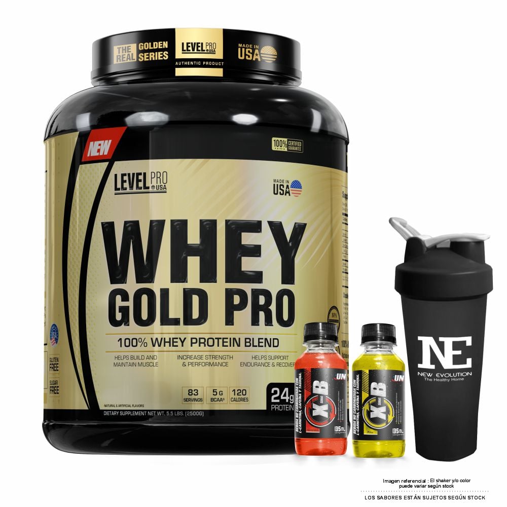 LEVEL PRO WHEY GOLD PRO 5.5 LIBRAS VANILLA CREME + SHAKER - 1