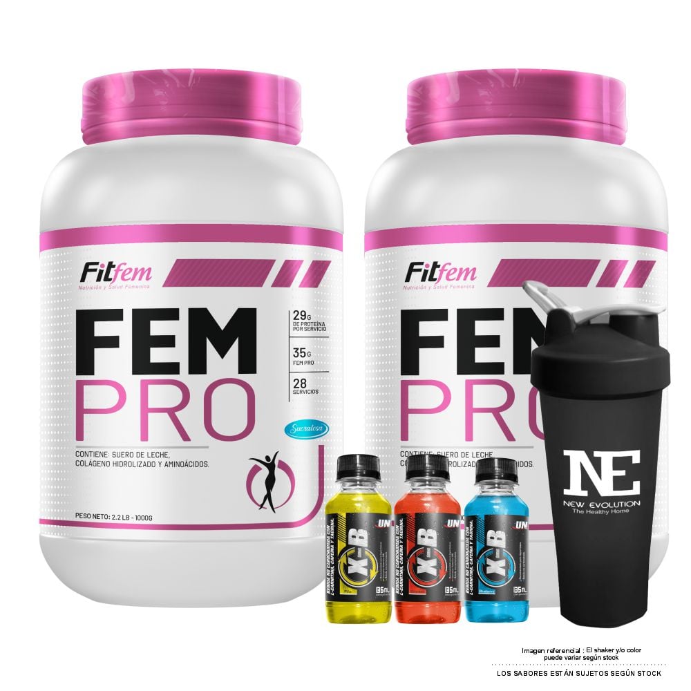 COMBO FITFEM - 2 FEM PRO 1 KG. CHOCOLATE + SHAKER - 1