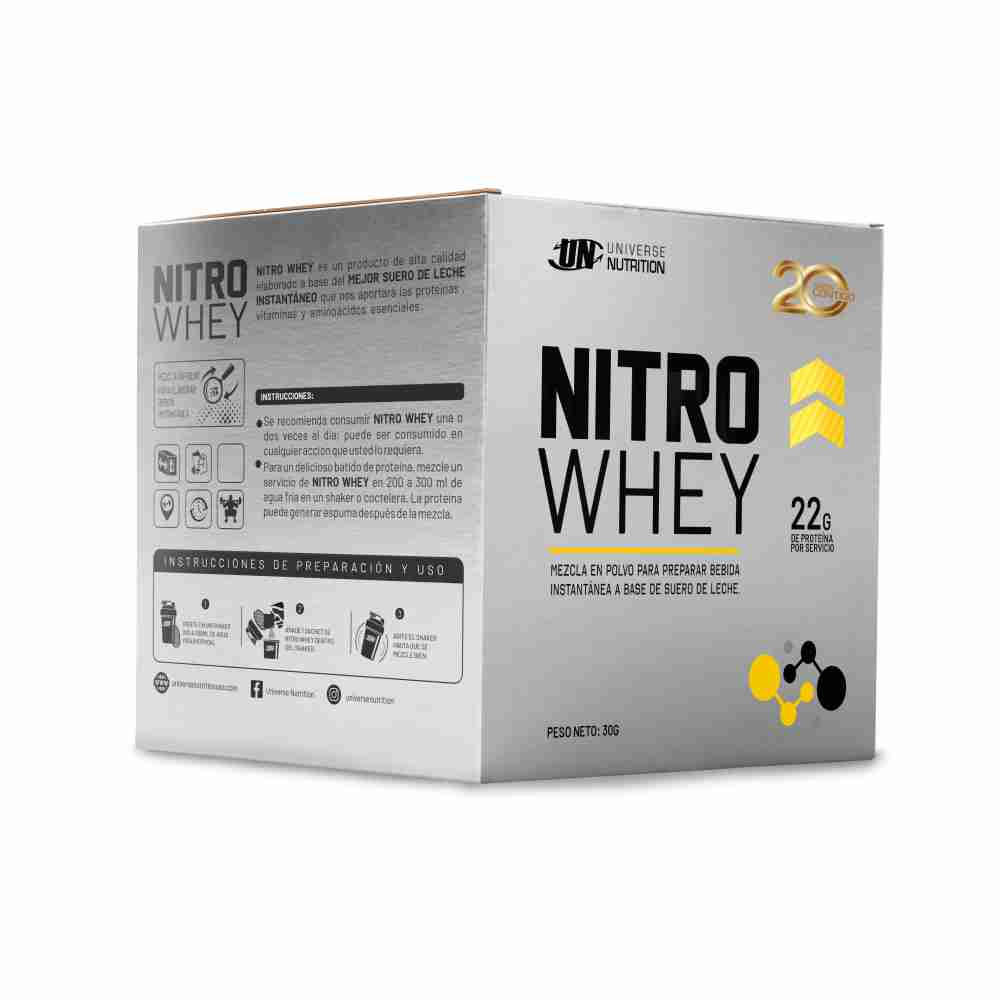 UNIVERSE NUTRITION NITRO WHEY CAJA 10 UNID. COOKIE - 1