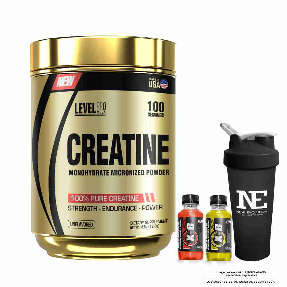 LEVEL PRO CREATINE 250 GR. + SHAKER - 1