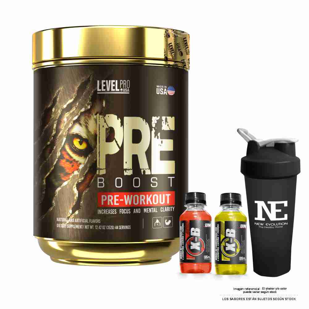 LEVEL PRO PRE BOOST 352 GR. GREEN APPLE + SHAKER - 1