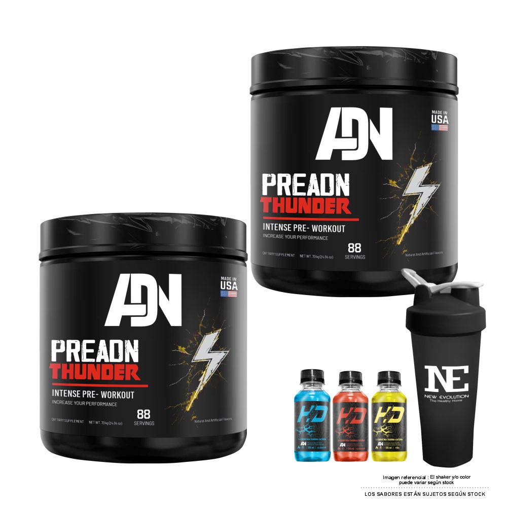COMBO ADN NUTRITION - 2 PREADN THUNDER 700 GR. UVA + SHAKER - 1