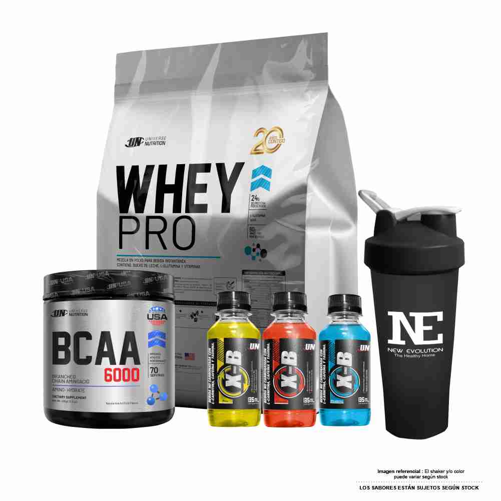 COMBO UNIVERSE NUTRITION - WHEY PRO 5 KG. CHOCOLATE + BCAA 6000 490GR. CITRUS PUNCH+ SHAKER - 1