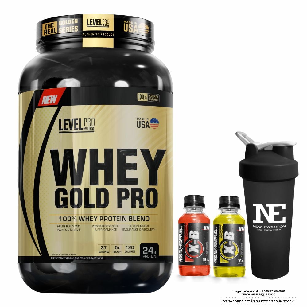 LEVEL PRO WHEY GOLD PRO 2.43 LIBRAS CHOCOLATE + SHAKER - 1