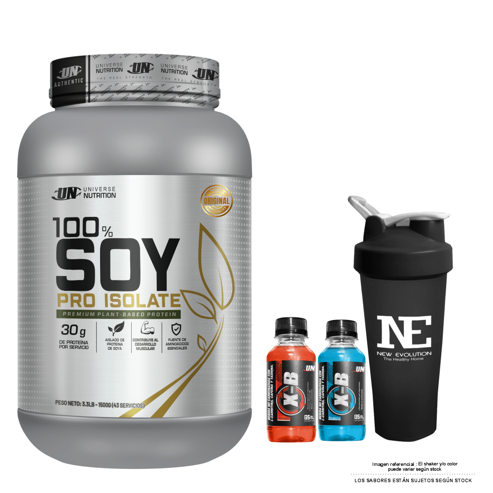 UNIVERSE NUTRITION 100% SOY PRO ISOLATE 1.500 KG. VAINILLA + SHAKER - 1