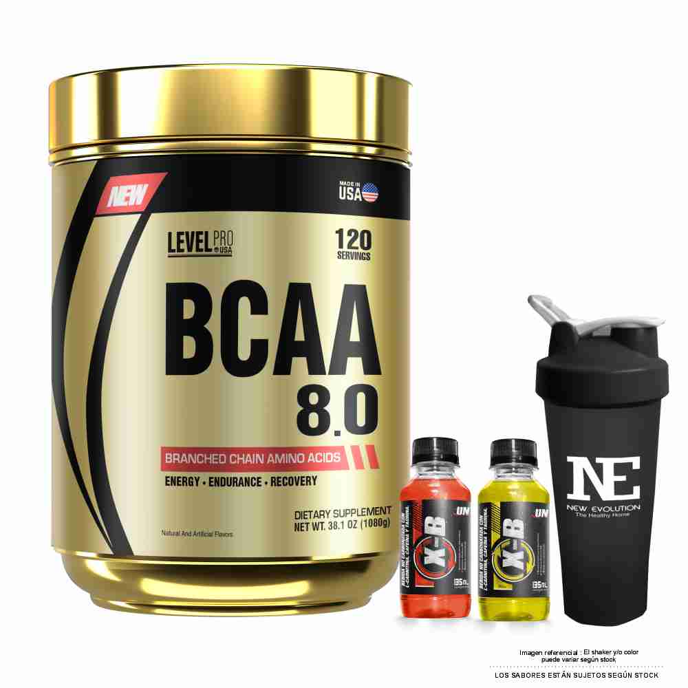 LEVEL PRO BCAA 8.0 1080GR FRUIT PUNCH + SHAKER - 1