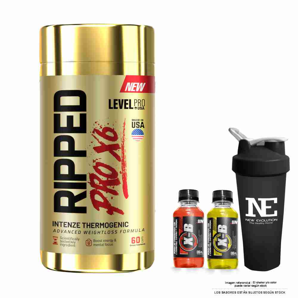 LEVEL PRO RIPPED PRO X6 60 CAPS. + SHAKER - 1