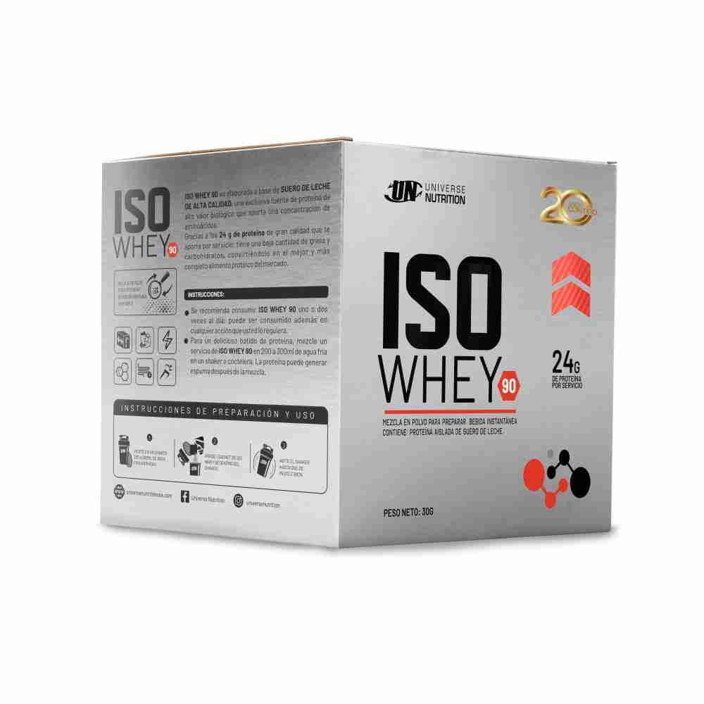 UNIVERSE NUTRITION ISO WHEY 90 CAJA 10 UNID. CHOCOLATE - 1