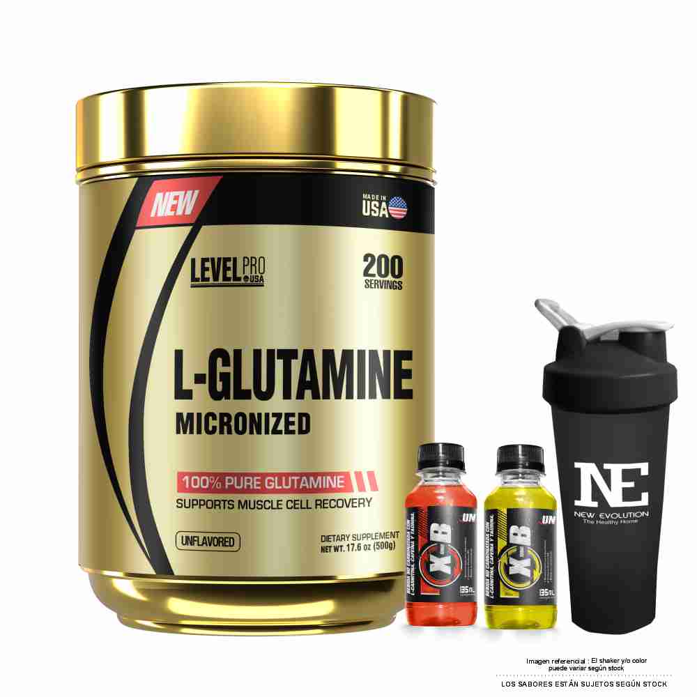 LEVEL PRO GLUTAMINE 500 GR. + SHAKER - 1