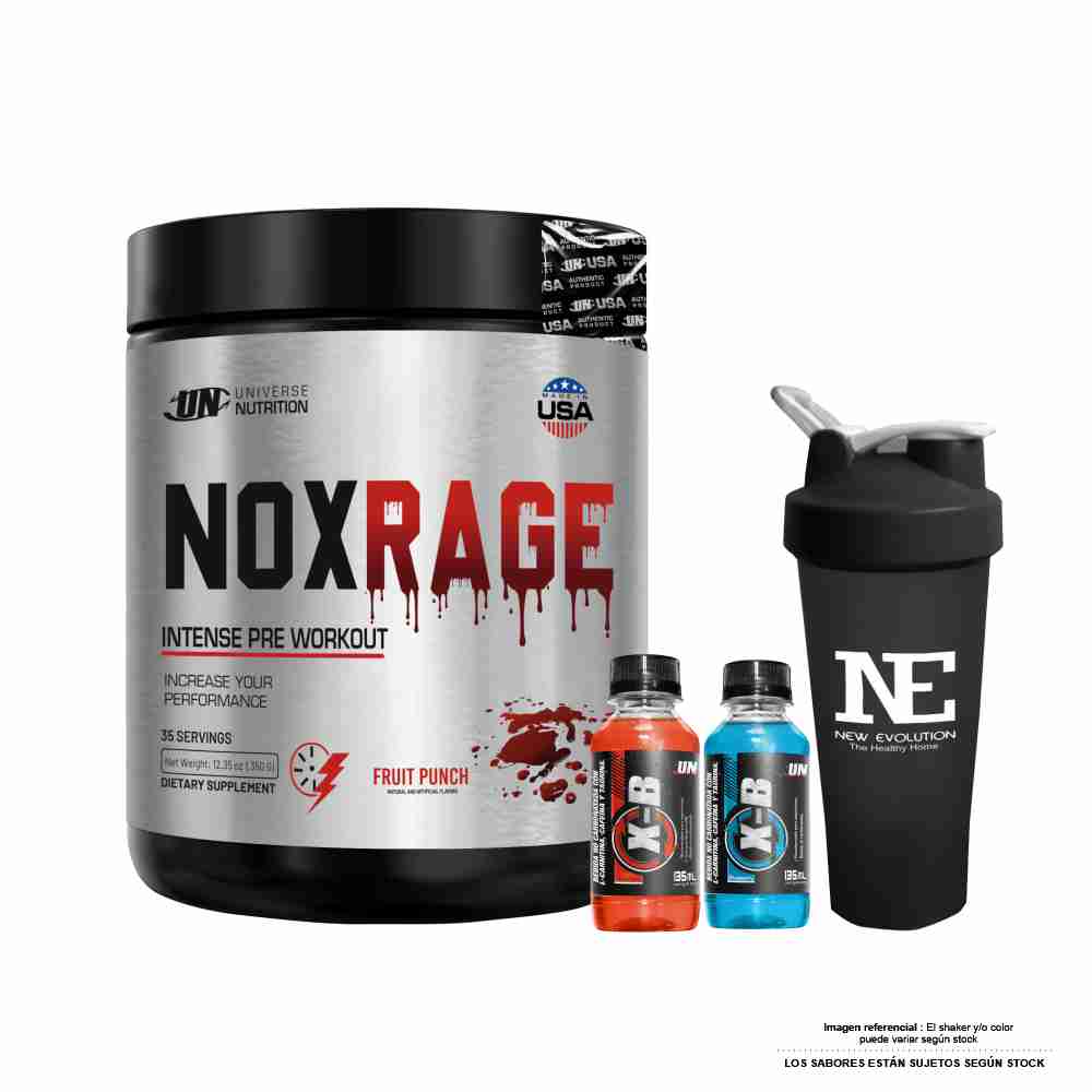 UNIVERSE NUTRITION NOX RAGE 350 GR. CITRUS PUNCH + SHAKER - 1