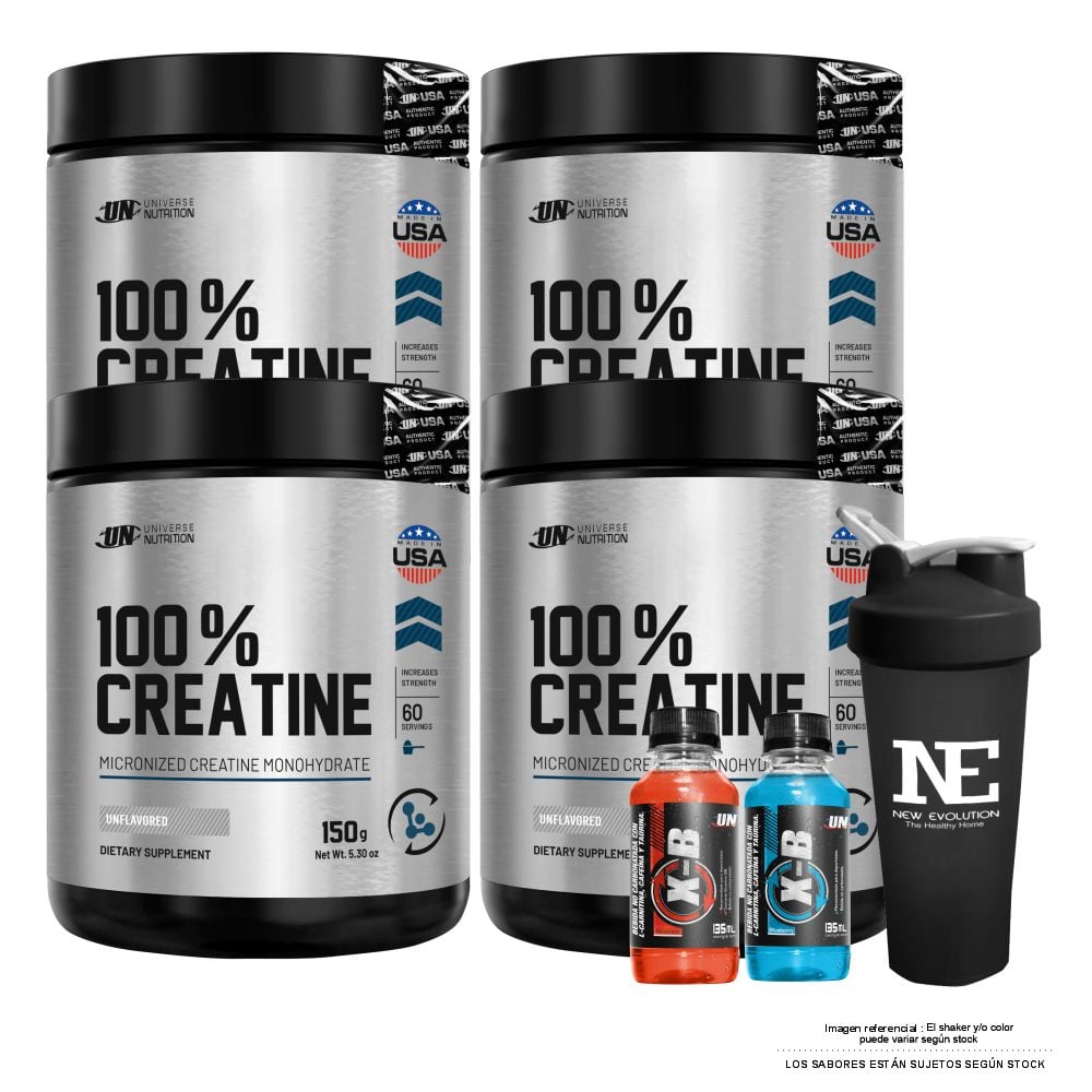 COMBO UNIVERSE NUTRITION - 4 100% CREATINE 150 GR. + SHAKER - 1
