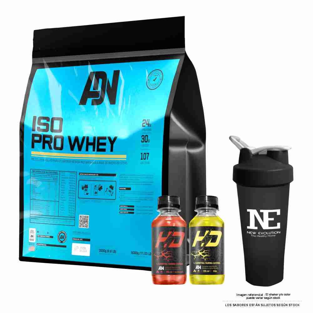 ADN NUTRITION ISO PRO WHEY 3 KG. CHOCOLATE + SHAKER - 1