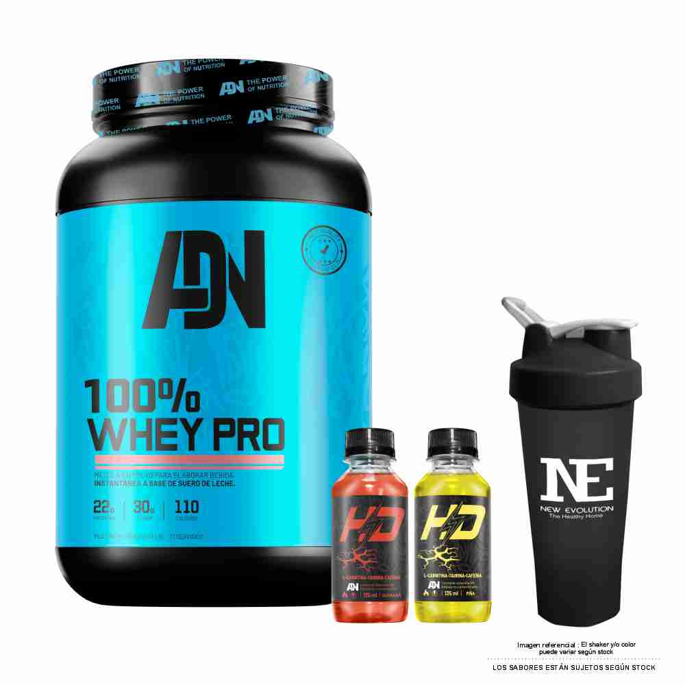 ADN NUTRITION 100% WHEY PRO 1.100 KG. CHOCOLATE + SHAKER - 1