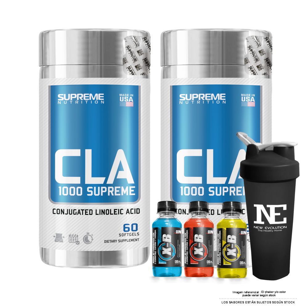 COMBO SUPRENE NUTRITION - 2 CLA 1000 SUPREME 60 CAPS. + SHAKER - 1