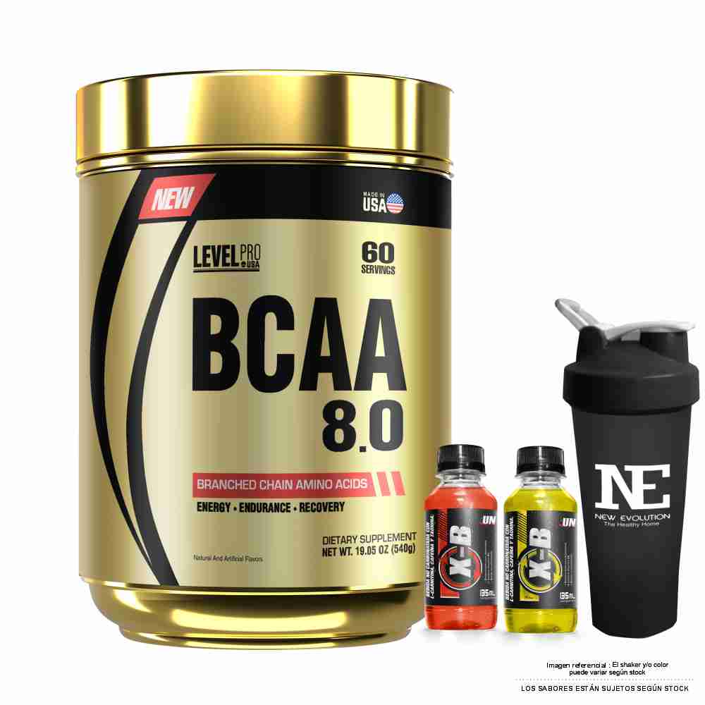 LEVEL PRO BCAA 8.0 540GR. FRUIT PUNCH + SHAKER - 1